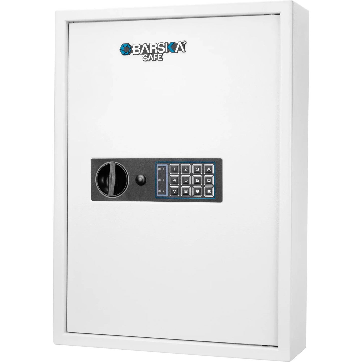 Barska AX13262 100 Capacity Fixed Position Key Cabinet Digital Keypad Wall Safe, White