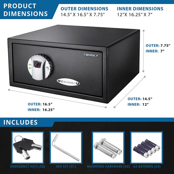 Barska AX11224 Biometric Fingerprint Safe