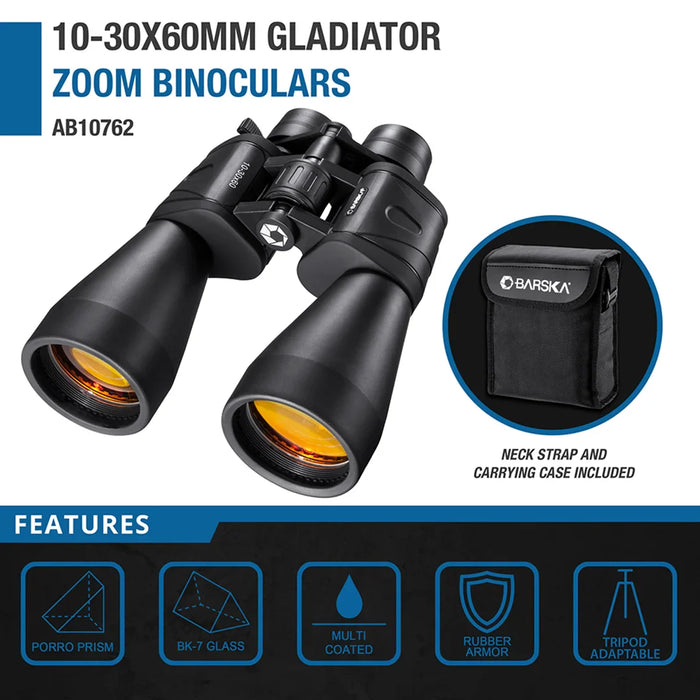 Barska AB10762 10-30x60mm Gladiator Zoom Binoculars