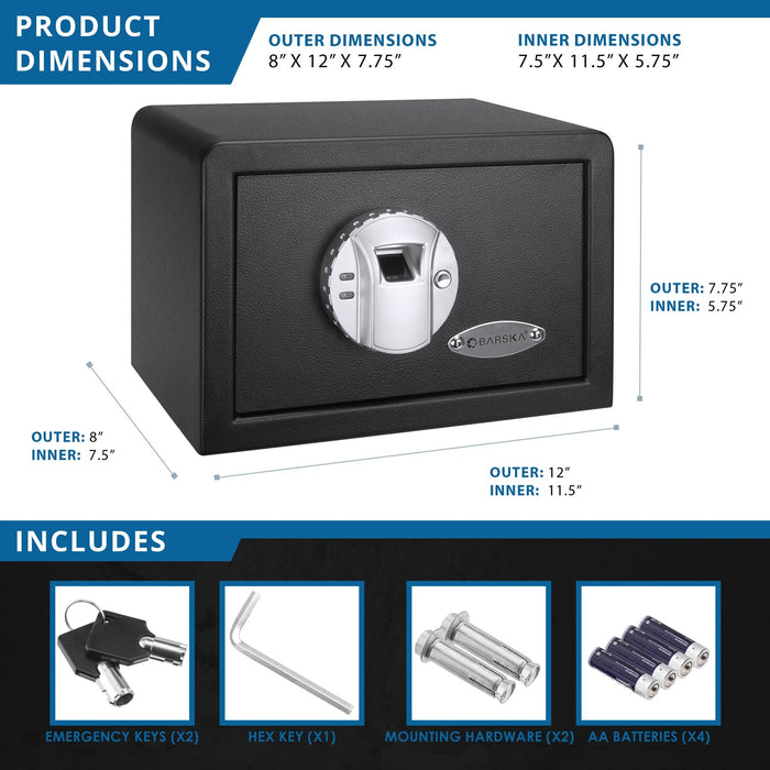 Barska AX11620 Compact Biometric Safe