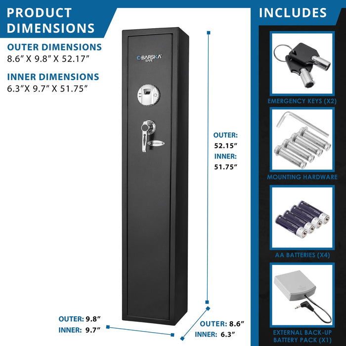 Barska AX11652 Tall Biometric Safe