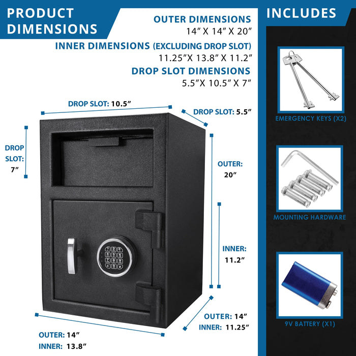 Barska AX12588 DX200 1.03 Cu. ft Keypad Depository Safe