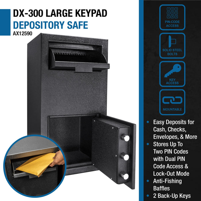 Barska AX12590 DX300 1.72 Cu. ft Keypad Depository Safe