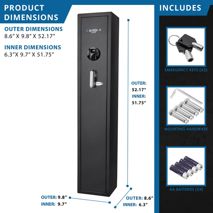 Barska AX12760 HQ800 4 Rifle Biometric Keypad Rifle Safe