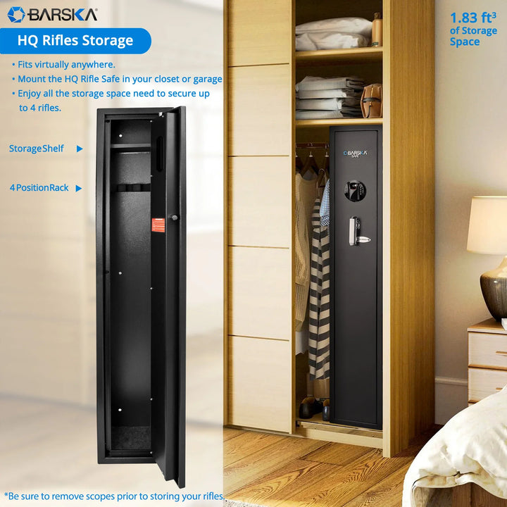 HQ800 4 Rifle Biometric Keypad Rifle Safe