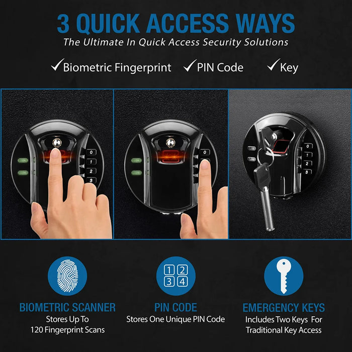 Barska AX12842 HQ400 Biometric Digital Keypad Safe