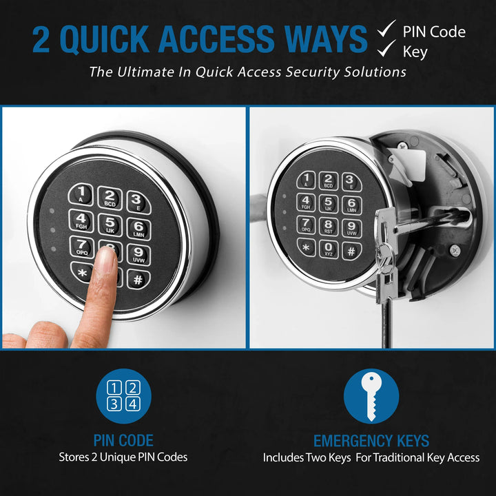 1.01 Cu. ft Keypad Fireproof Jewelry Safe, White