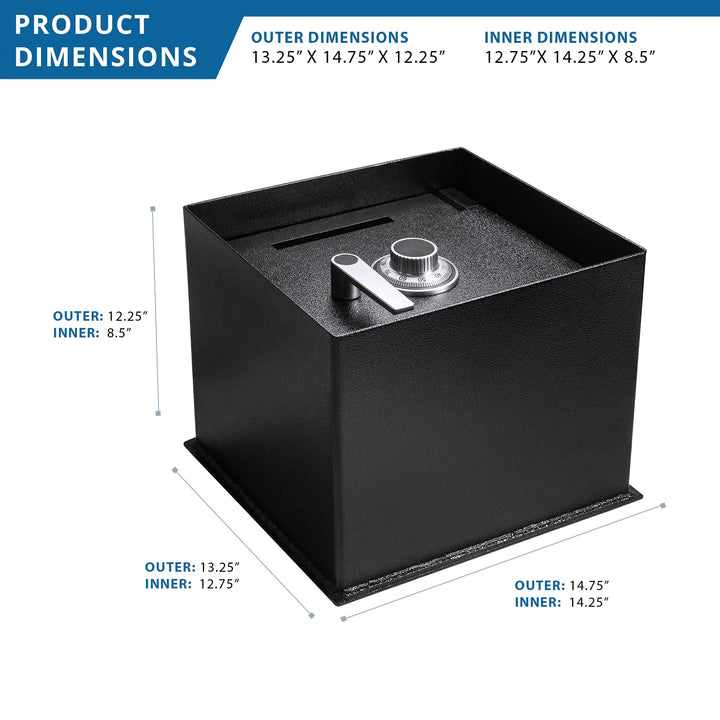 0.89 Cu. ft Floor Safe With Combination Lock