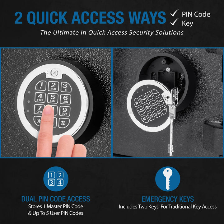 0.72/0.78 Cu. ft Dual Compartment Keypad Depository Safe