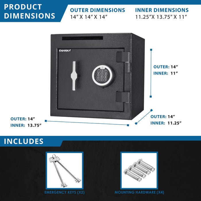 Barska AX13314 1.12 Cu. ft Keypad Depository Safe