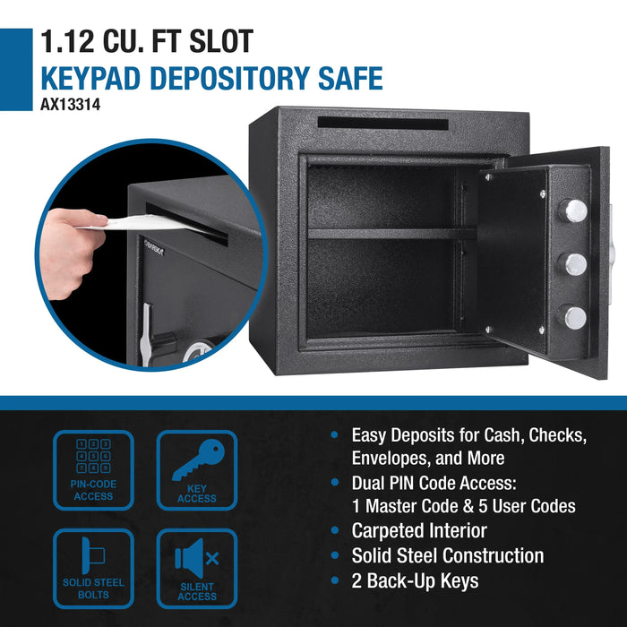 Barska AX13314 1.12 Cu. ft Keypad Depository Safe