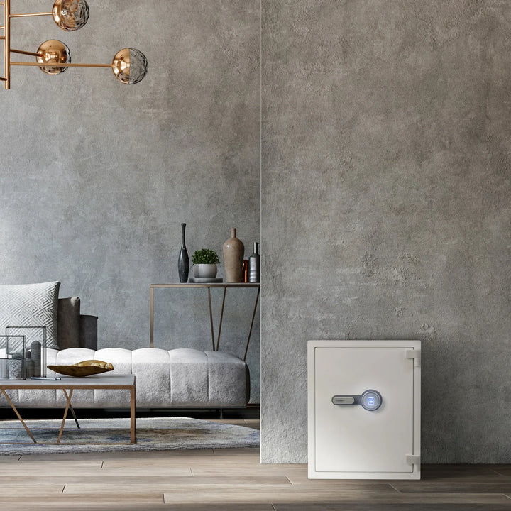 4.48 Cu. ft Biometric Fireproof Security Safe, White