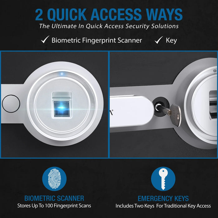 Barska AX13498 0.75 Cu. ft Biometric Fireproof Security Safe, Black