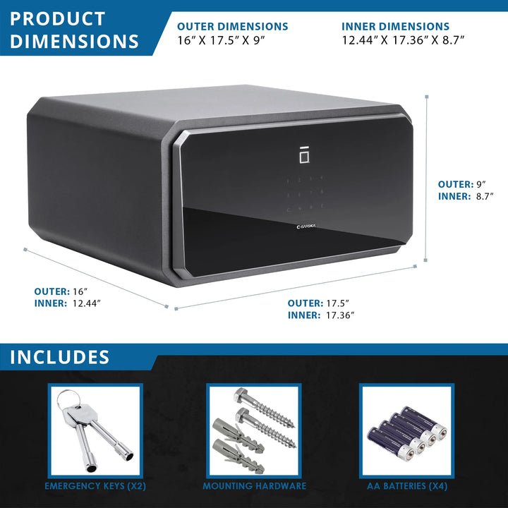 Obsidian 1.09 Cu. ft Touchscreen Biometric Security Safe