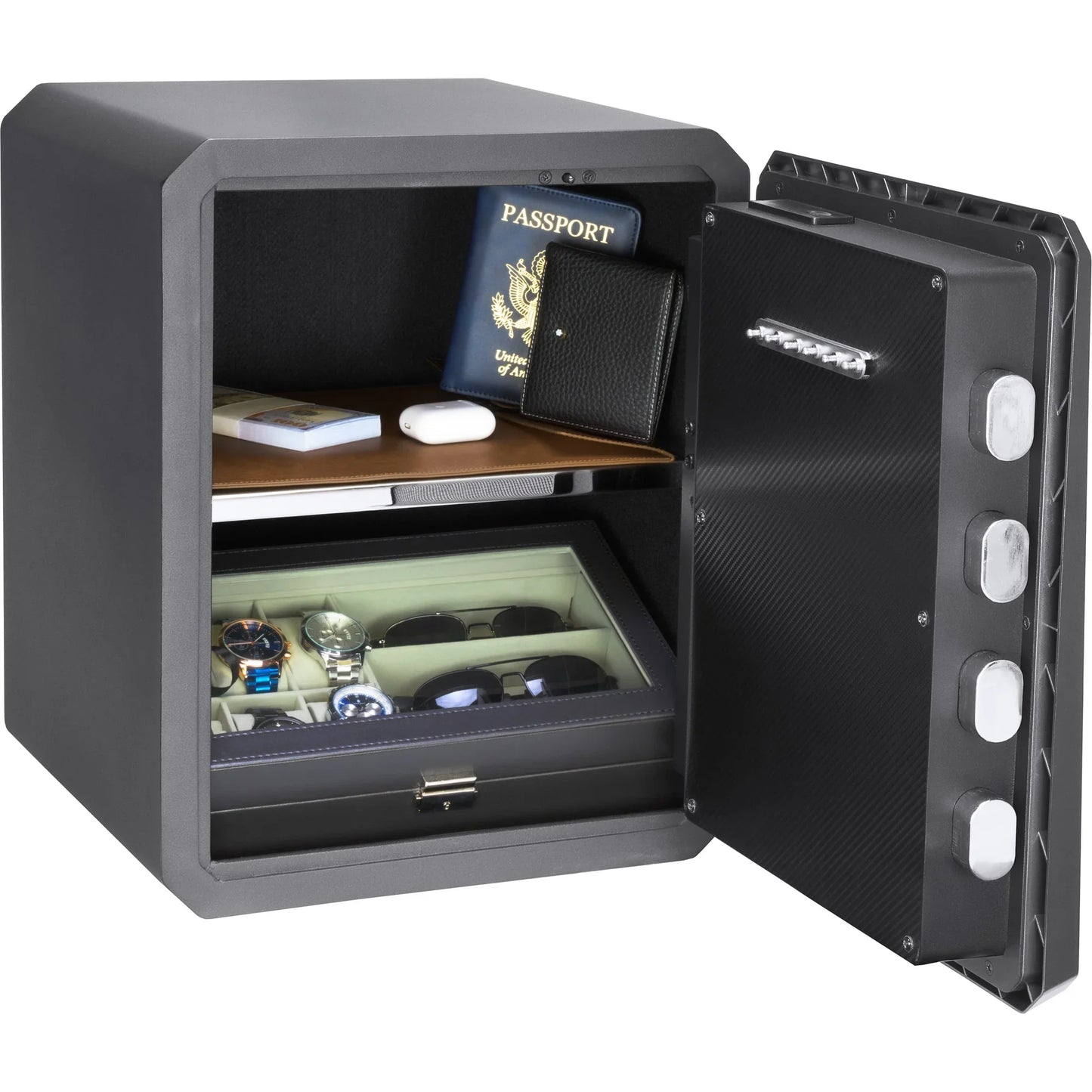 Barska AX13936 Obsidian 1.15 Cu. ft 9-User Touchscreen Biometric Keypad Security Safe