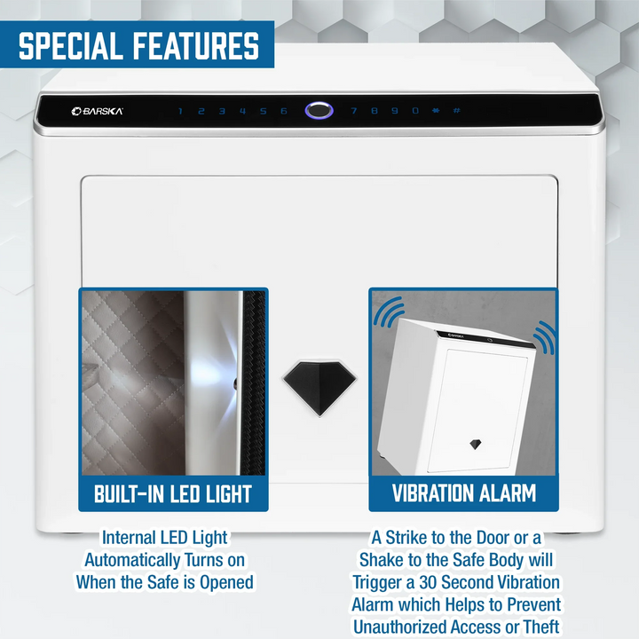 Diamond 0.92 Cu. ft Touchscreen Biometric Keypad Security Safe