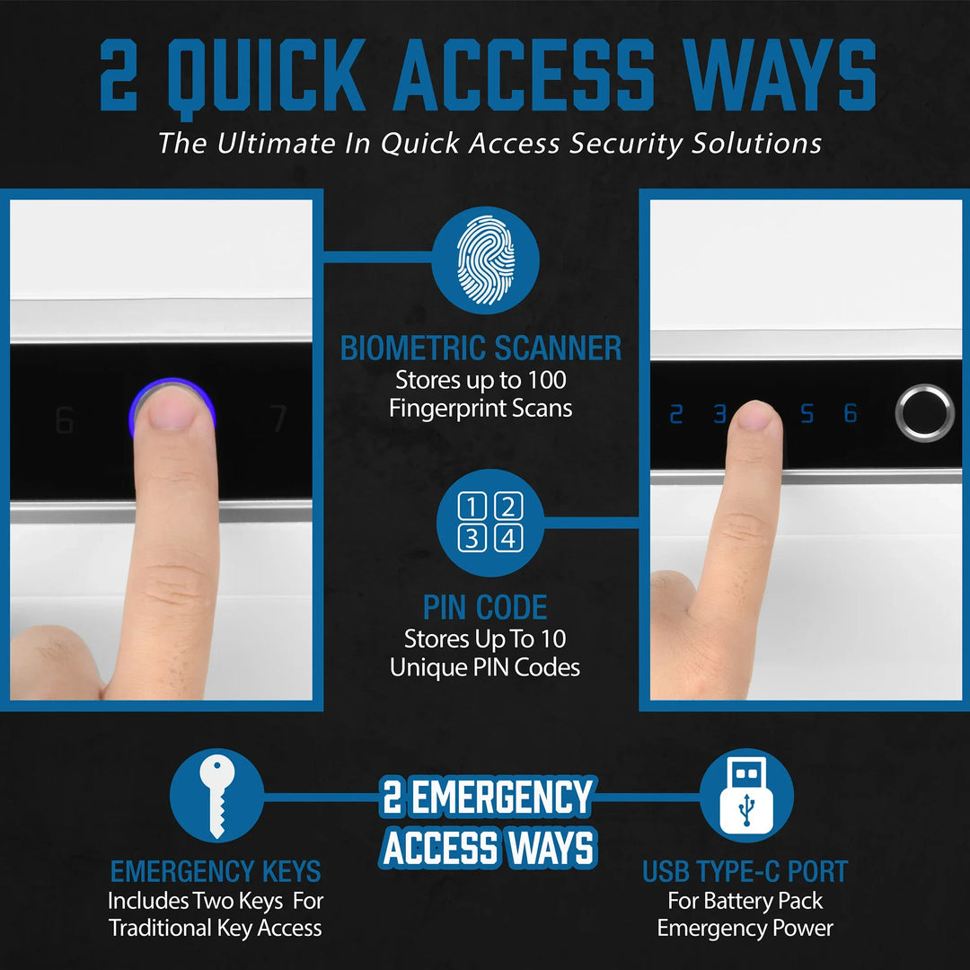 Diamond 0.92 Cu. ft Touchscreen Biometric Keypad Security Safe