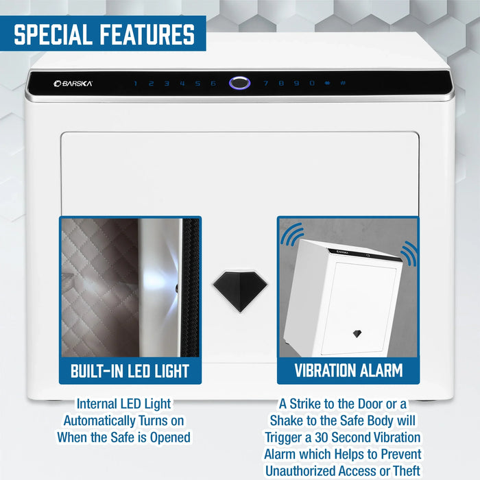 Barska AX13940 Diamond 2.4 Cu. ft Touchscreen Biometric Keypad Security Safe