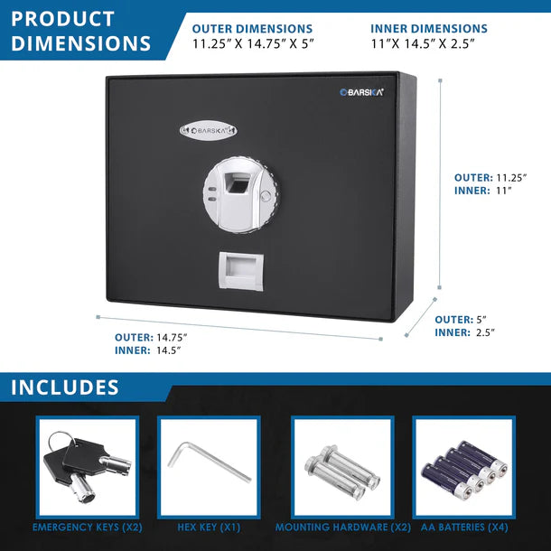 Barska AX11556 Top Opening Biometric Safe