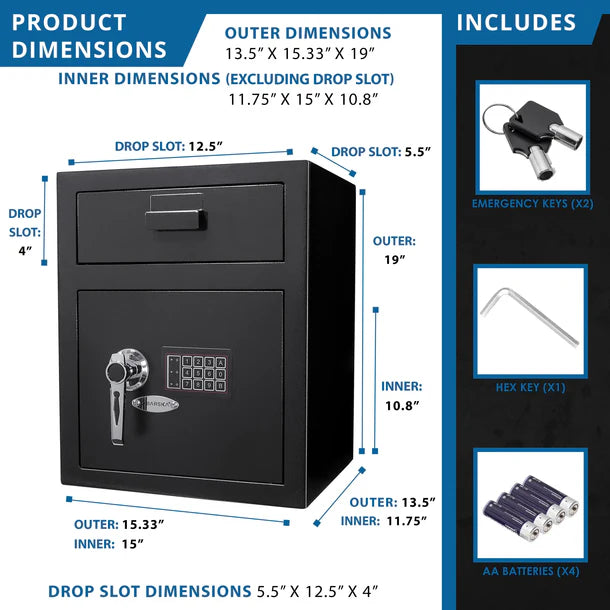 Barska AX11930 Large Keypad Depository Safe