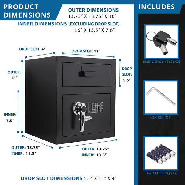 Barska AX11932 Standard Keypad Depository Safe