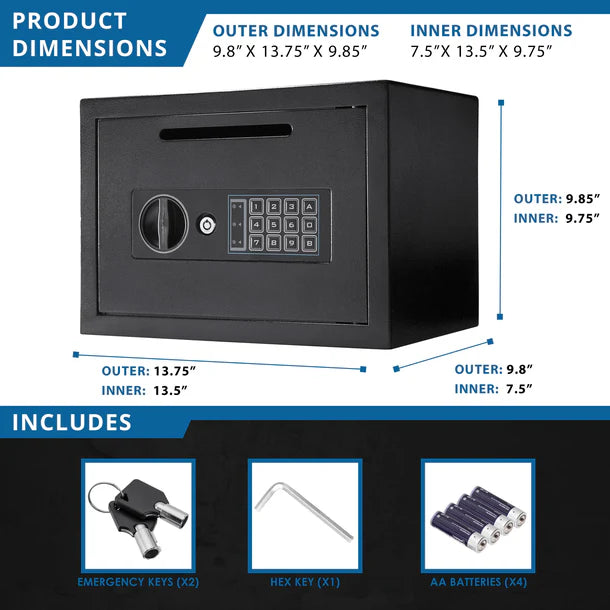 Barska AX11934 Compact Keypad Depository Safe