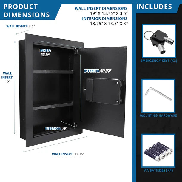 Barska AX12038 Biometric Wall Safe